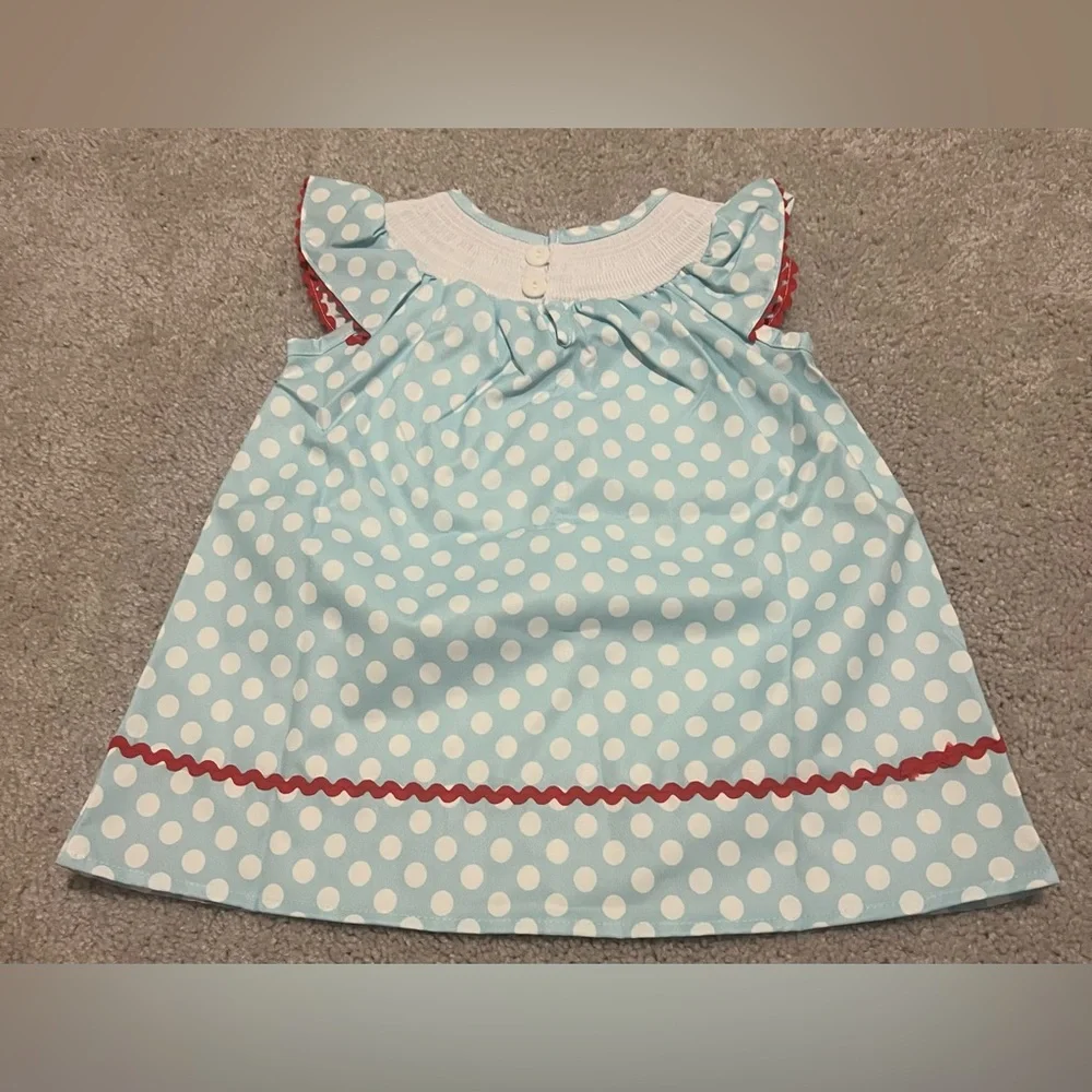 Boutique Princess Little Mermaid Ariel Embroidered Smocked Dress Size 6-12M - Picture 3 of 4